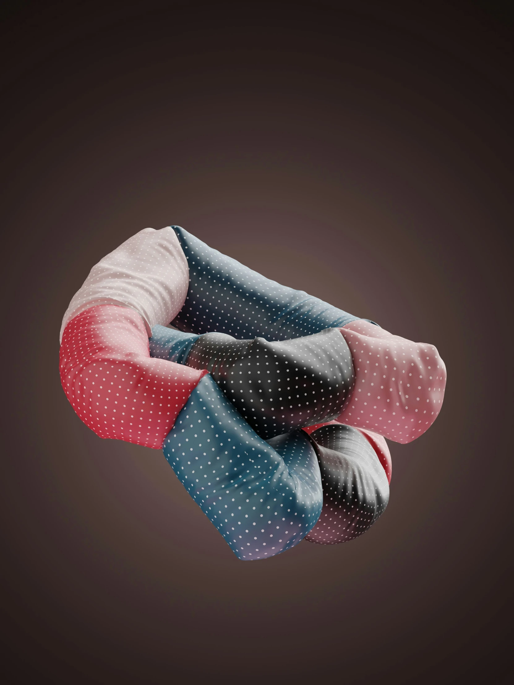 a multicolored bow tie against a brown backdrop