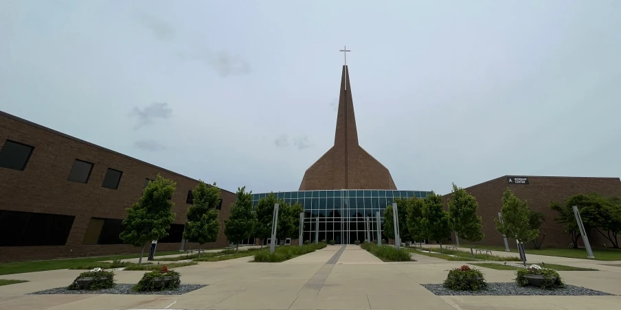 a building with a steeple on the top of it