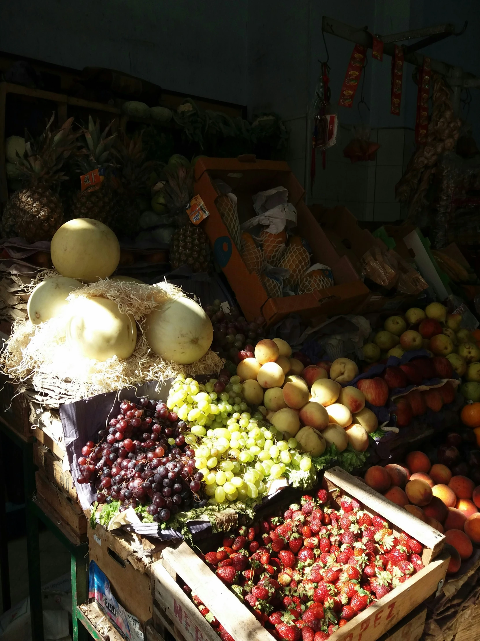 an image of fresh fruit displayed on a market table