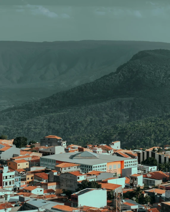 the mountain tops can be seen from high above