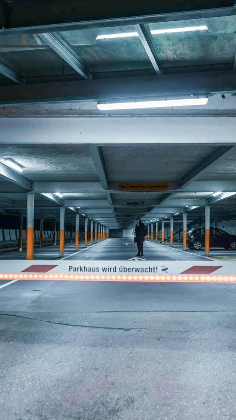 an empty parking garage with no passengers