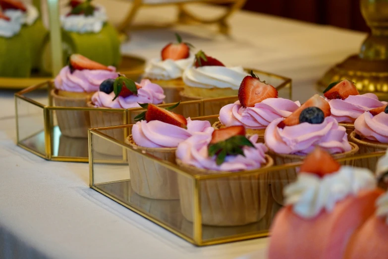 several baskets holding food made to look like cupcakes