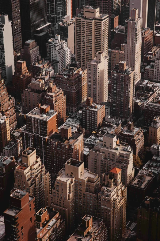 aerial s of tall buildings in large city