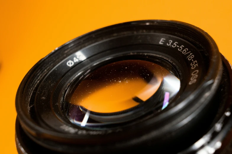 the lens on top of a camera