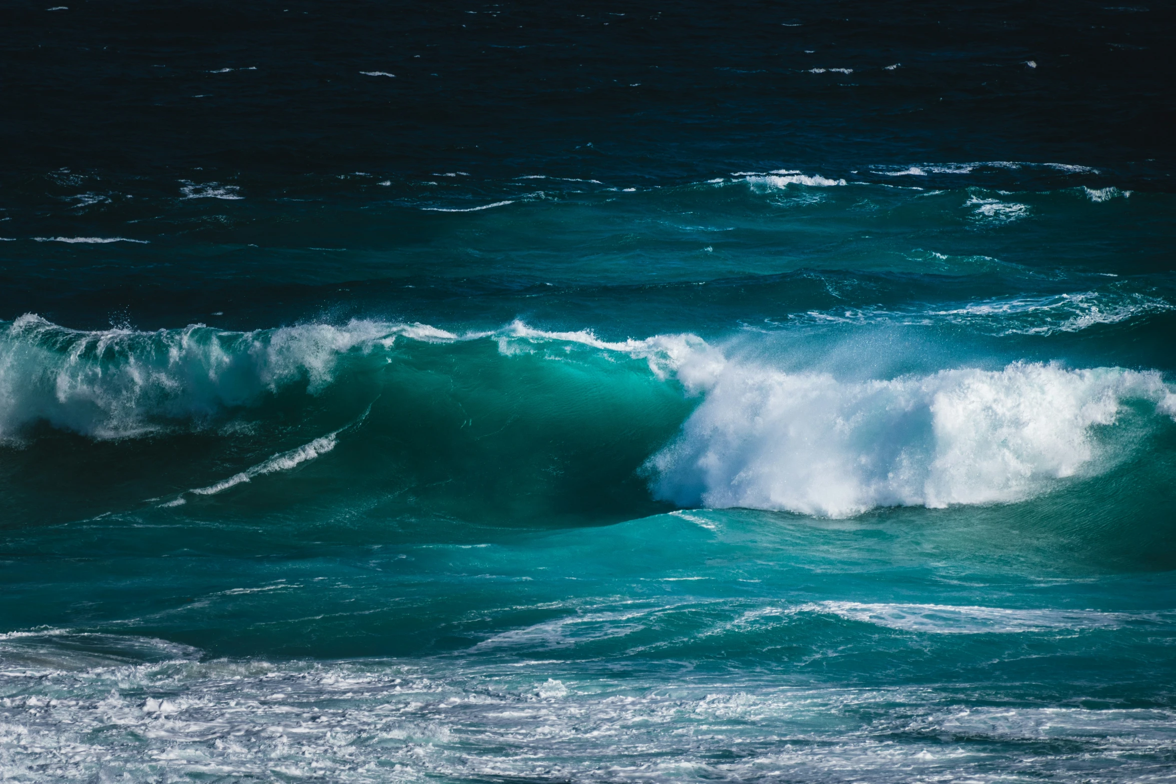 a wave cresting out of the water as it breaks