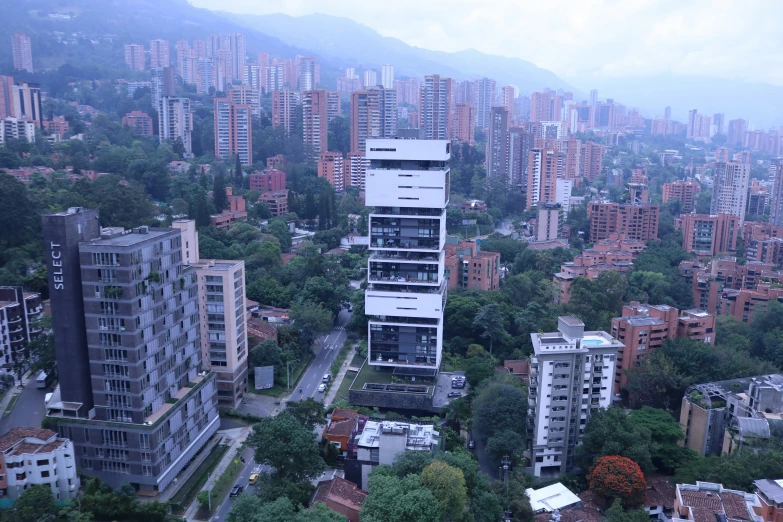 the building on the right is a el and a condo