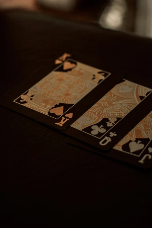 an playing card on a table with another one