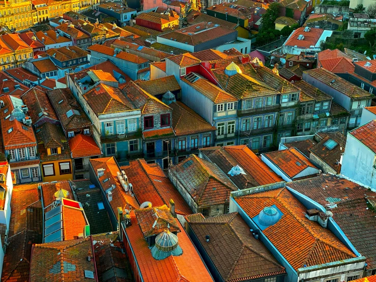 the view from the top of old roofs