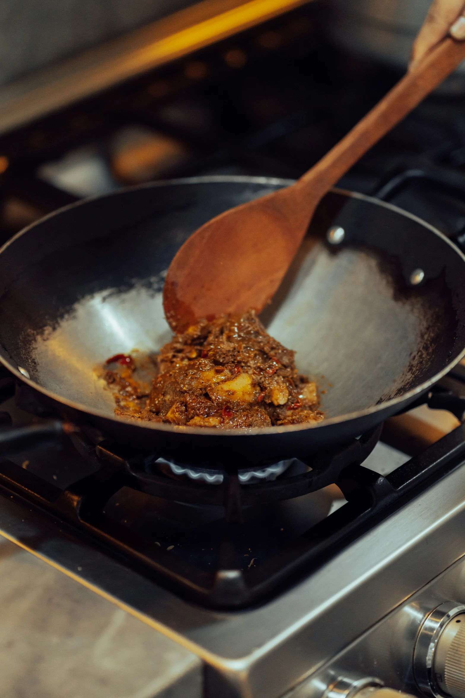 food being cooked in a set on an oven