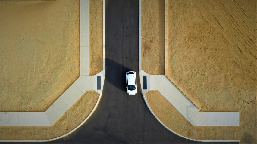 an overhead view of a street from above