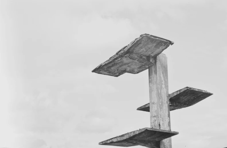 some concrete structure flying above the beach