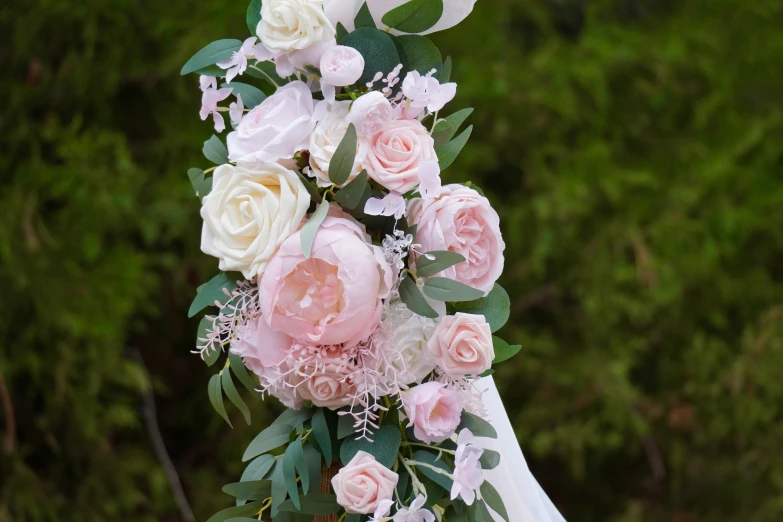 the bridal bouquet was made up of flowers