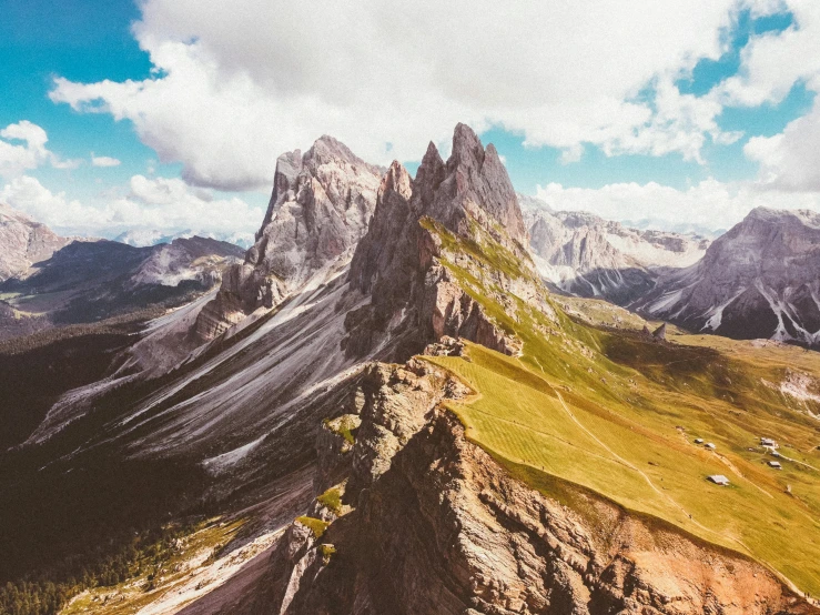 high altitude mountains in the sky and clouds