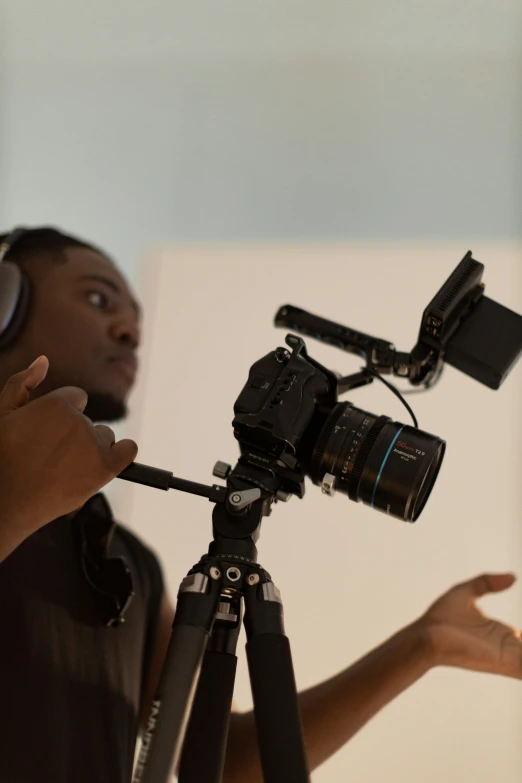 a camera with a video set in the foreground