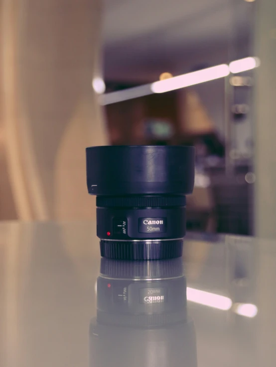 a close up view of a camera lens