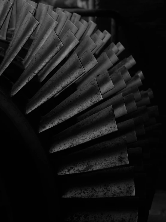 a group of wooden stairs sitting next to each other