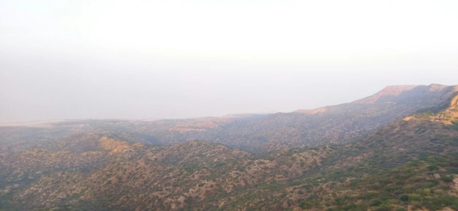 the view from top of a mountain looking down