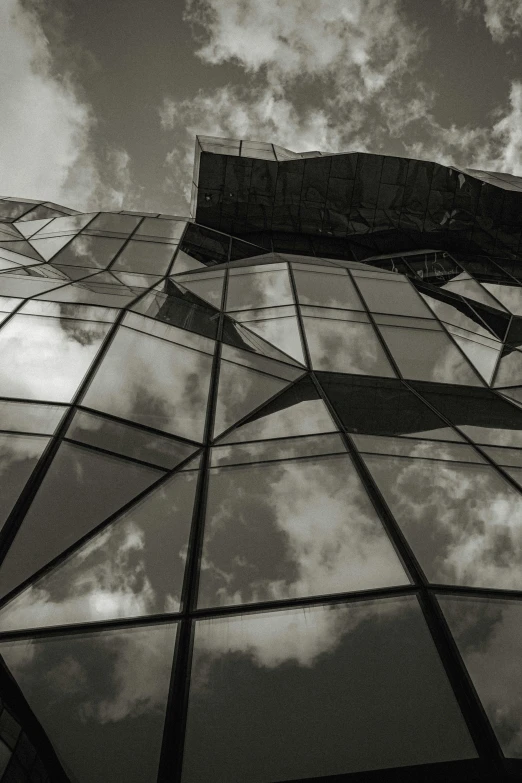 a large mirror on the side of a building