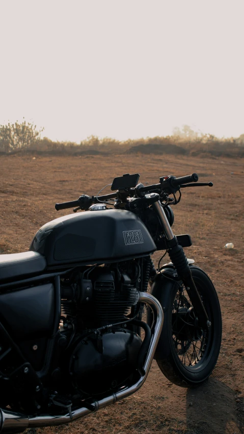 a motorcycle parked on the side of the road