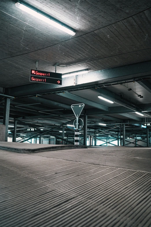 a empty parking garage with the roof down