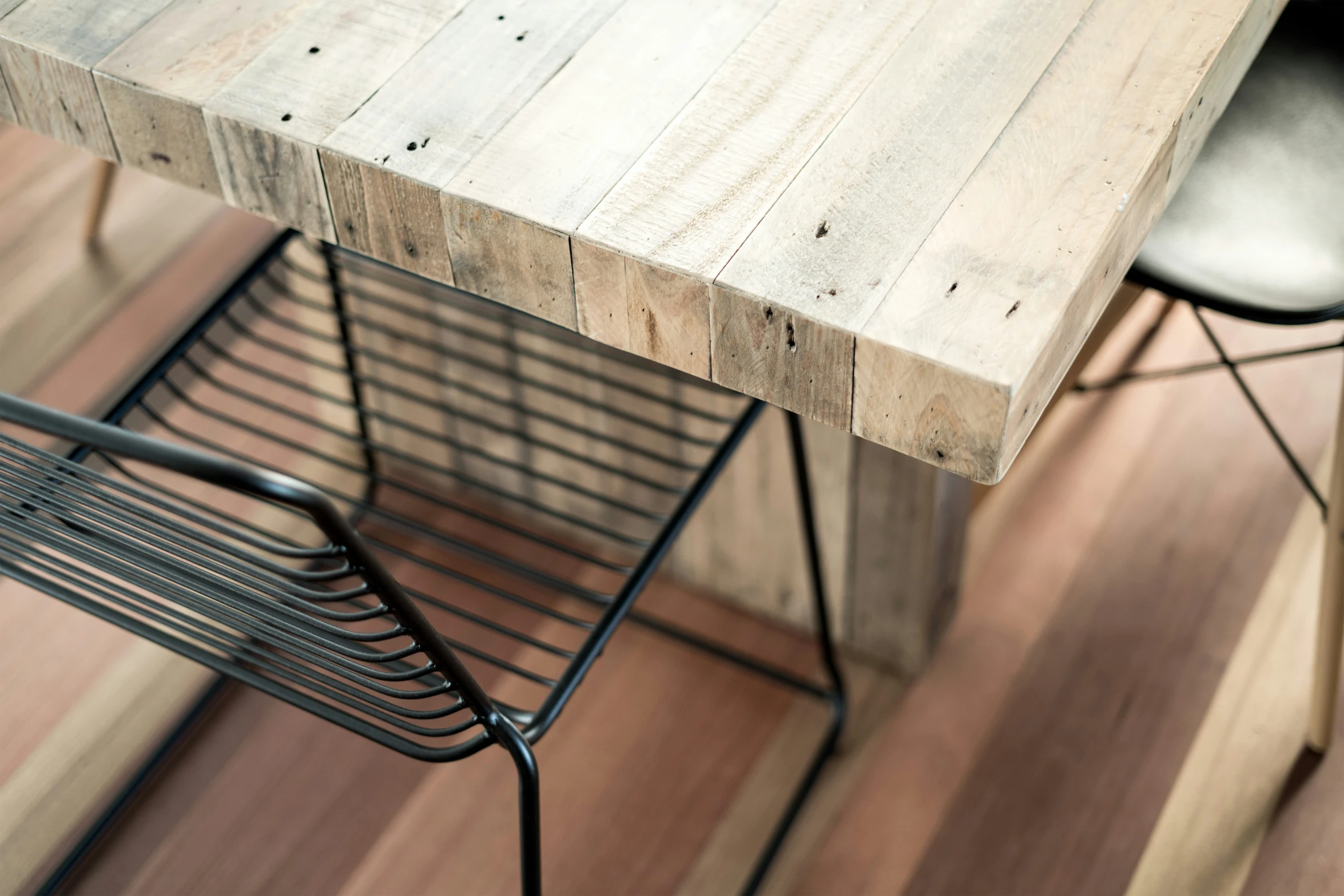 two chairs at a wooden dining table