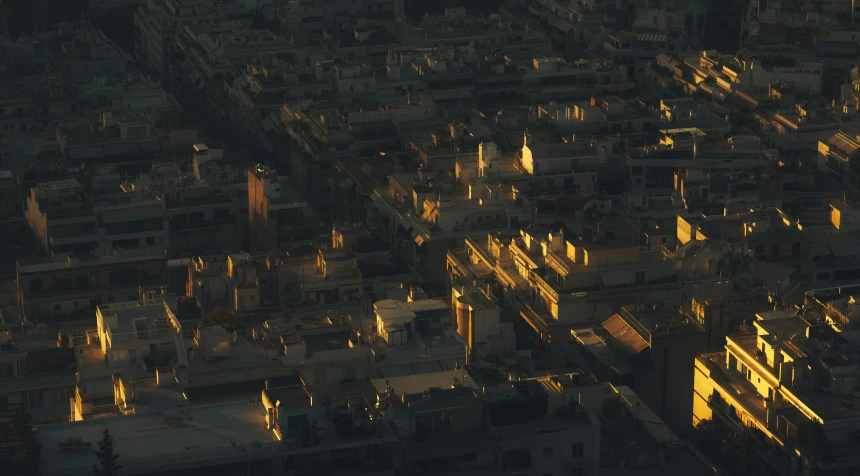 an aerial s of city skylines from above