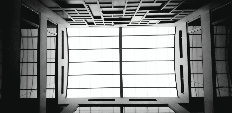 black and white po of a window in a building