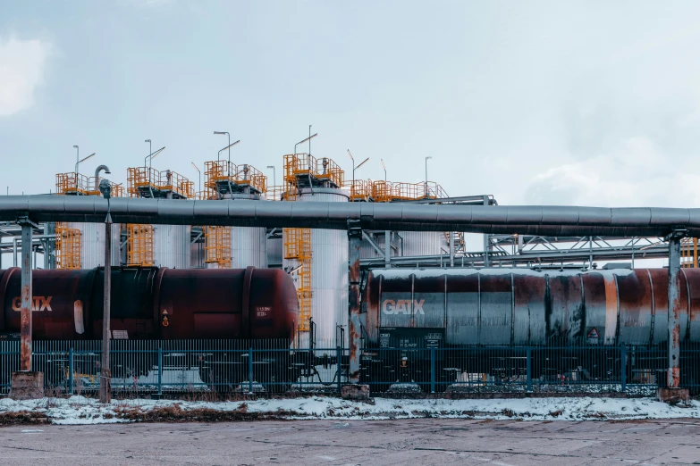 a train car in the background with two engines in front