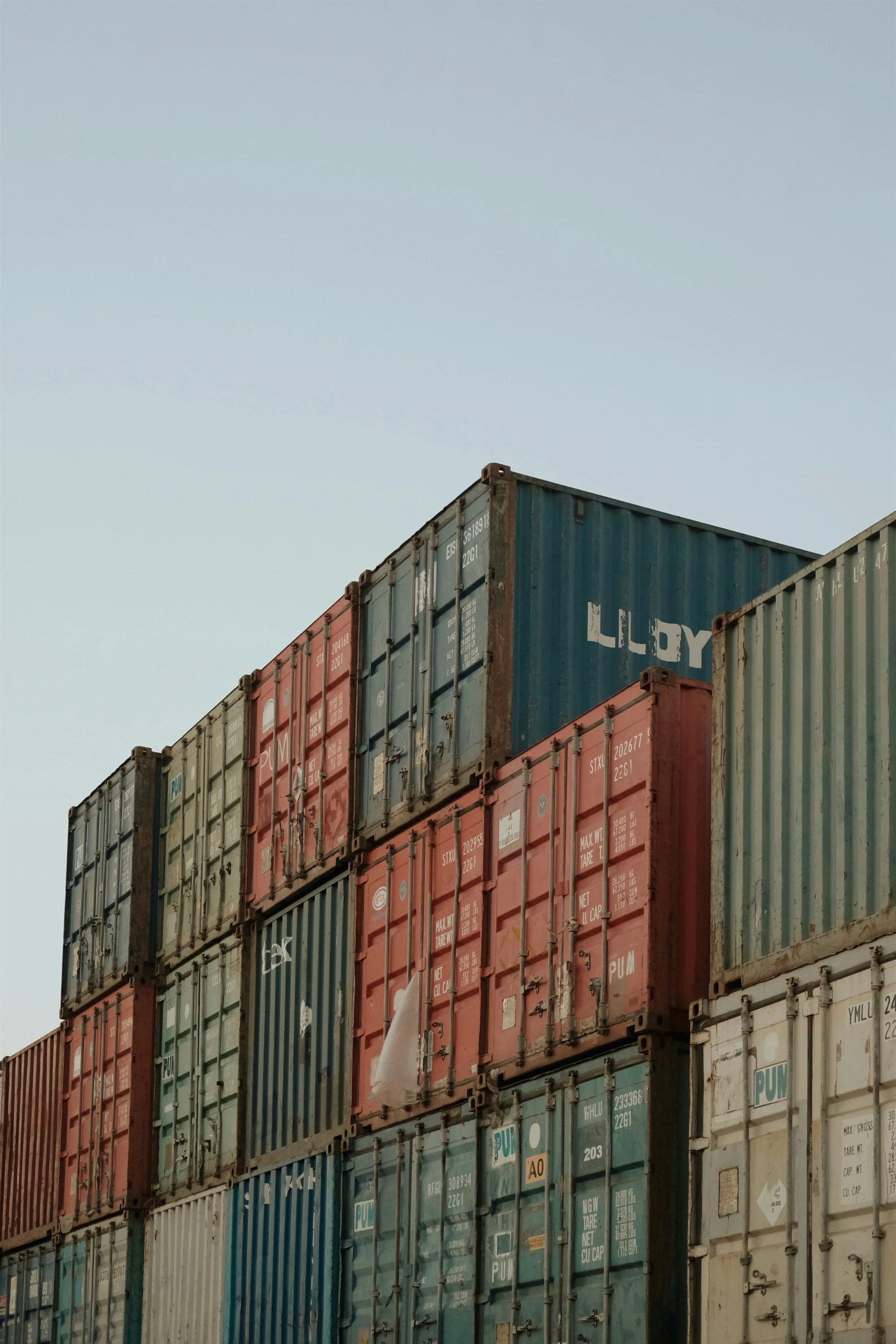 containers stacked side by side with one being open