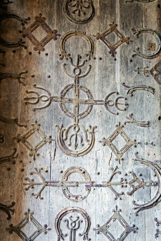 some design and patterns in a metal panel