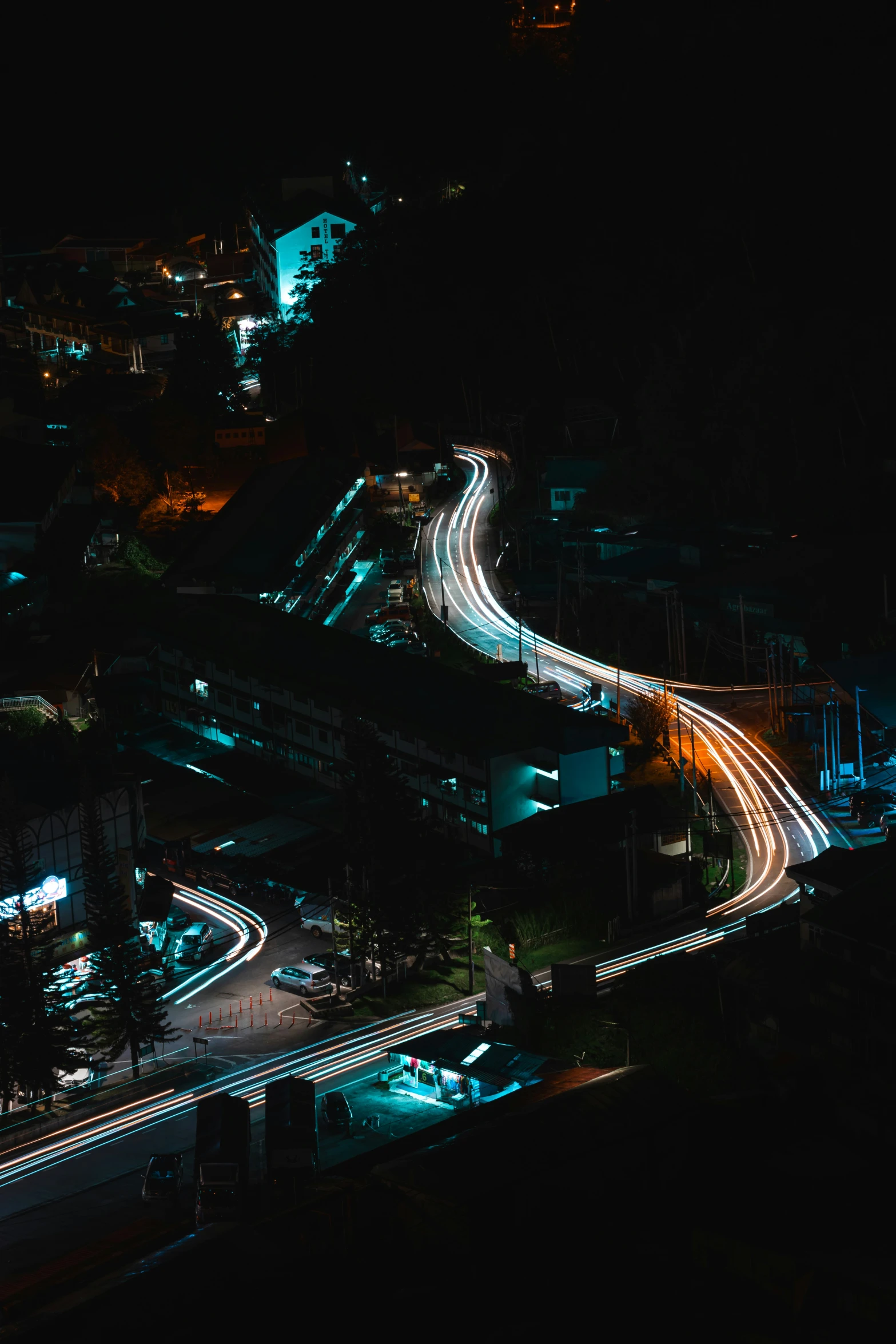 two street lights and a long time lapse po