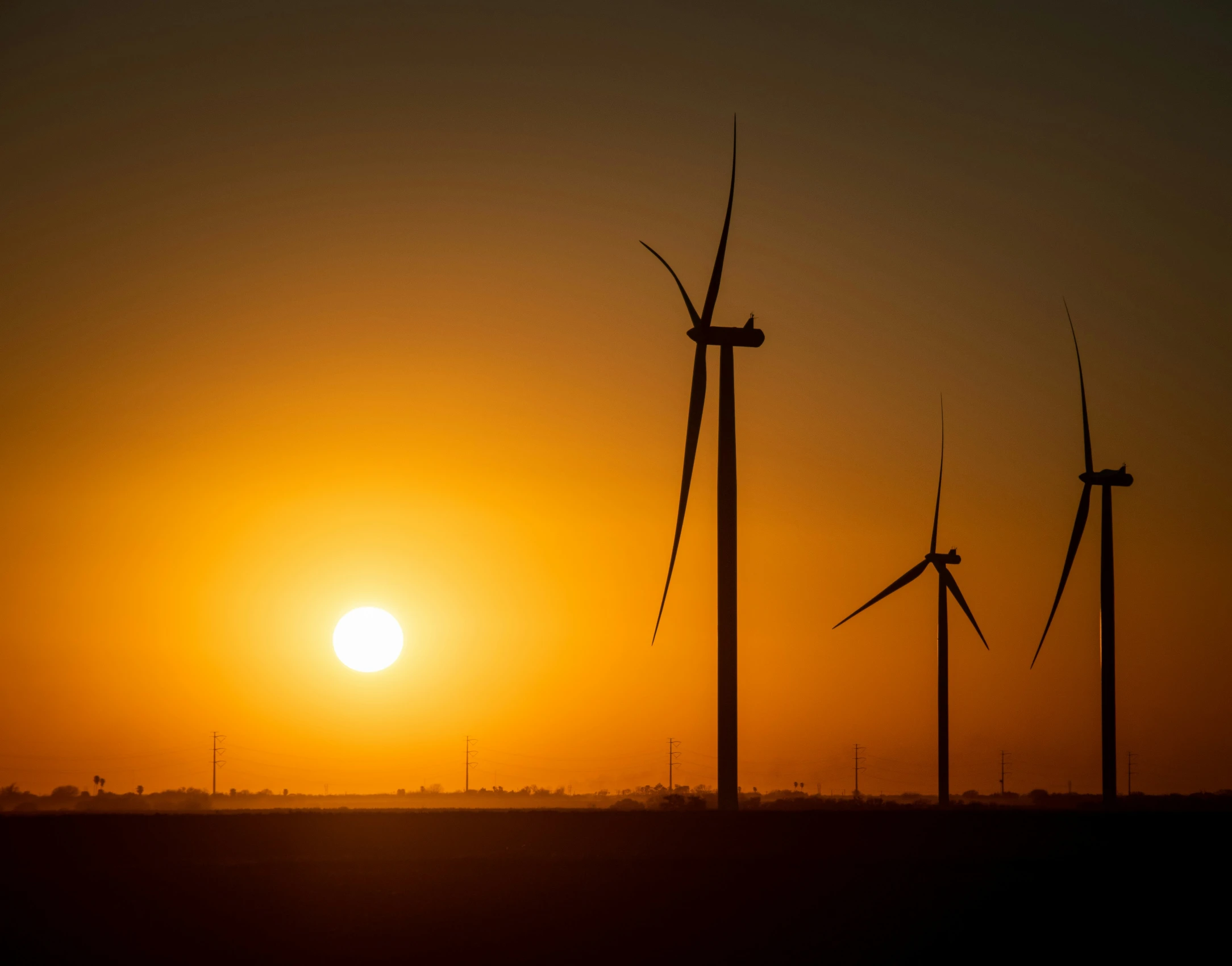 a large number of wind turbines near the sun