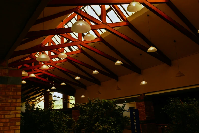 a ceiling that has some lights attached to it