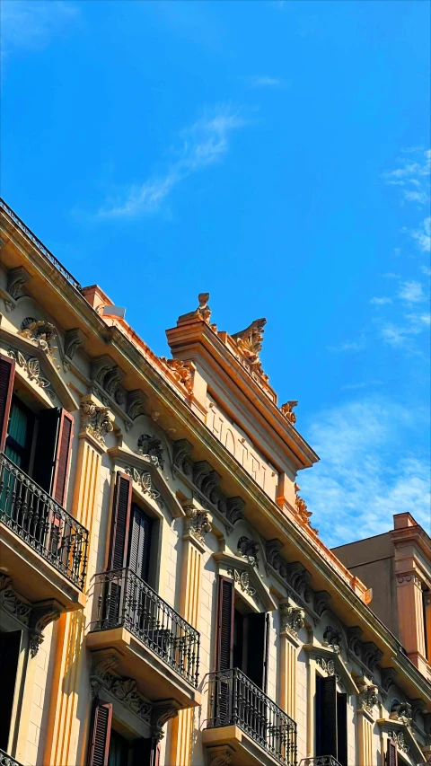 there are several balconies on this building