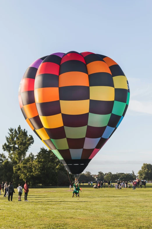 people are flying their  air balloons on the field