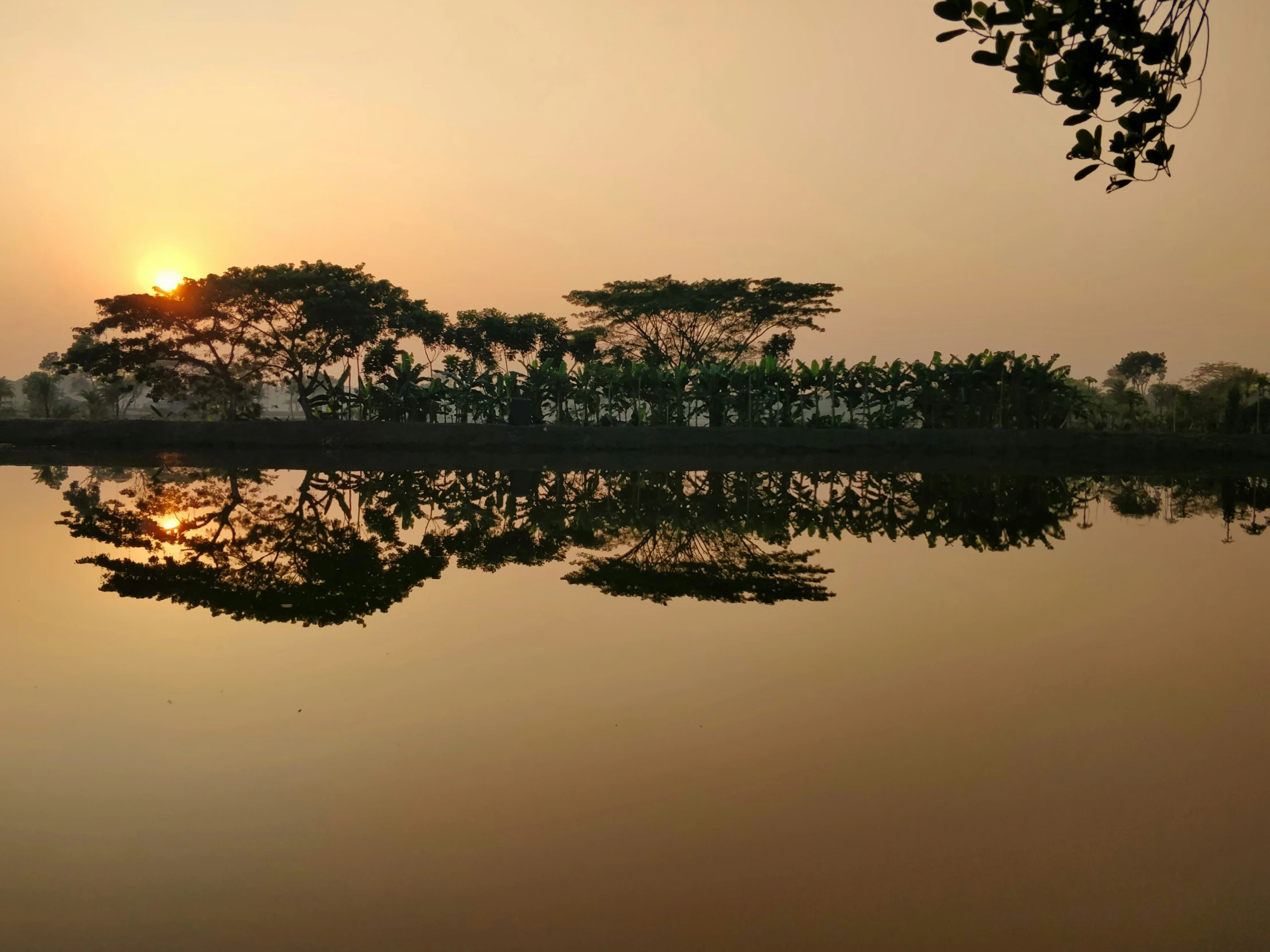 a small island in the middle of a lake