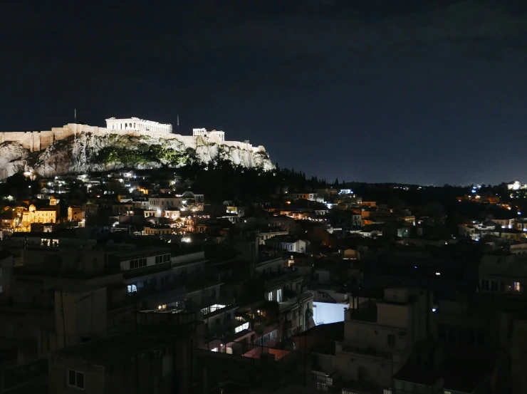 night time view of acapeo in the background