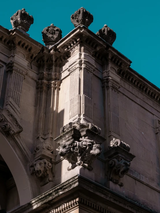 ornate architectural architecture on an old city building