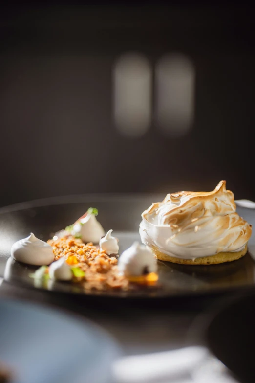 some kind of dessert on a plate on a counter