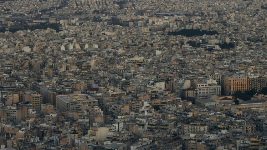 a large city is shown from above, including buildings