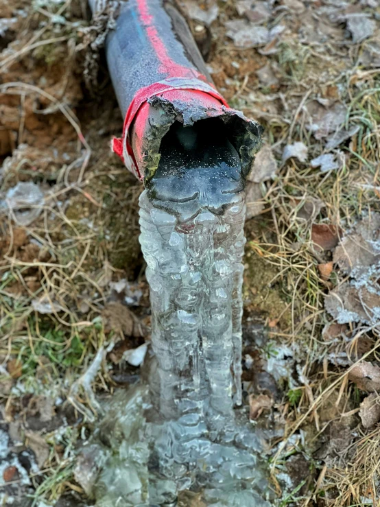 the pipe is sticking out from the ground