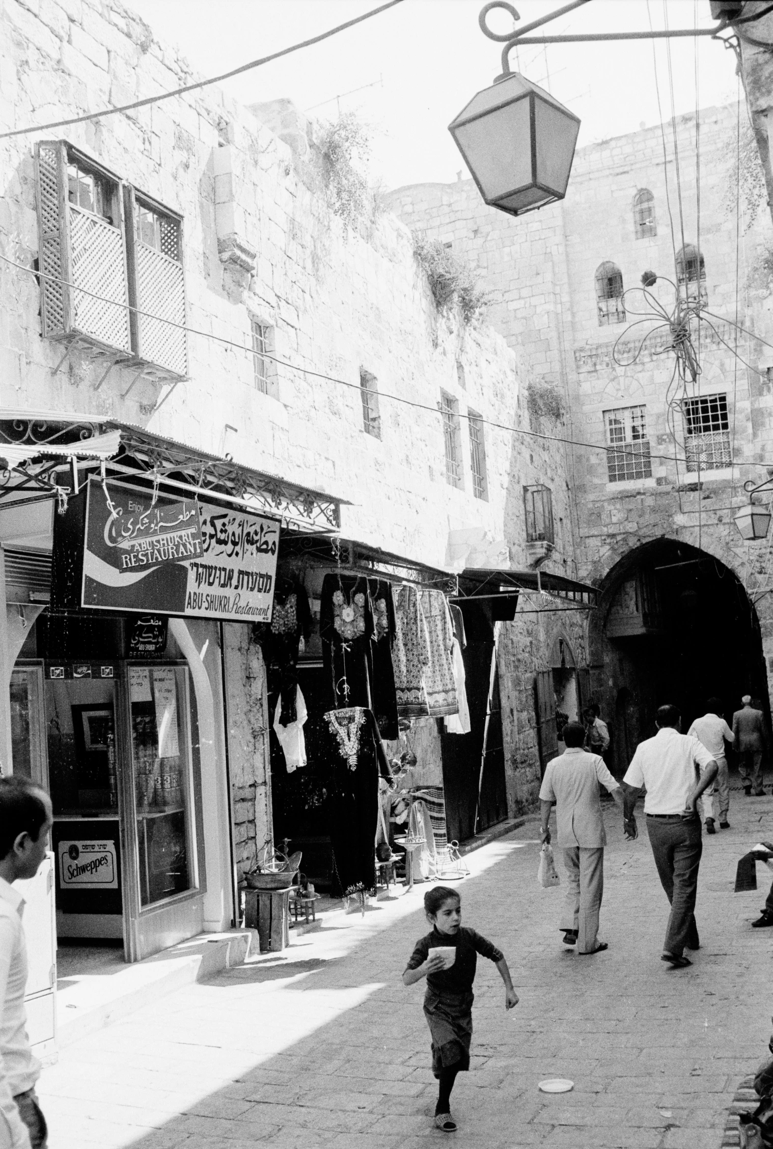 black and white image of a jewish jewish jewish street