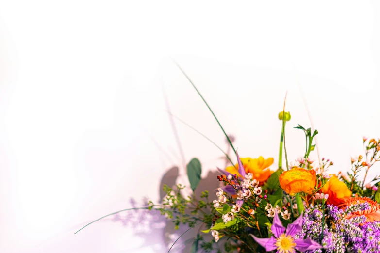 there is a bouquet of flowers on the table