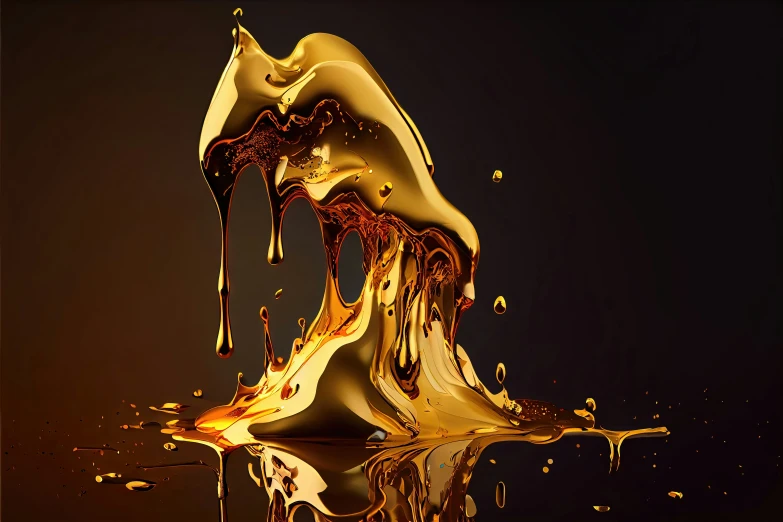 the liquid pouring down on a black background