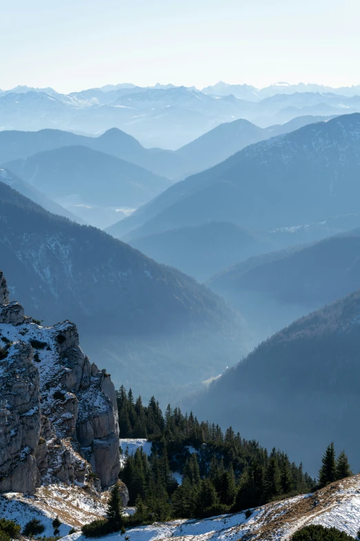 view from top of the cliff looking down over valley