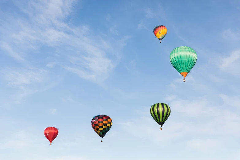 many  air balloons in the sky on a clear day