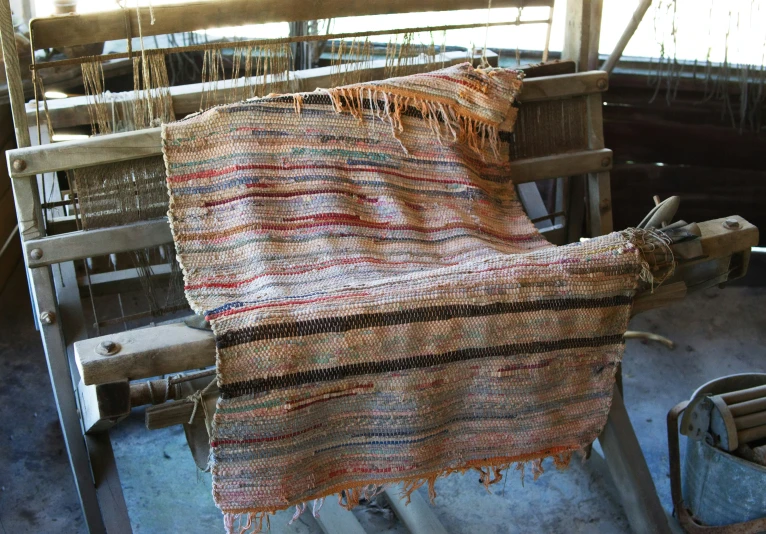 weaving machines are being used to loom woven material