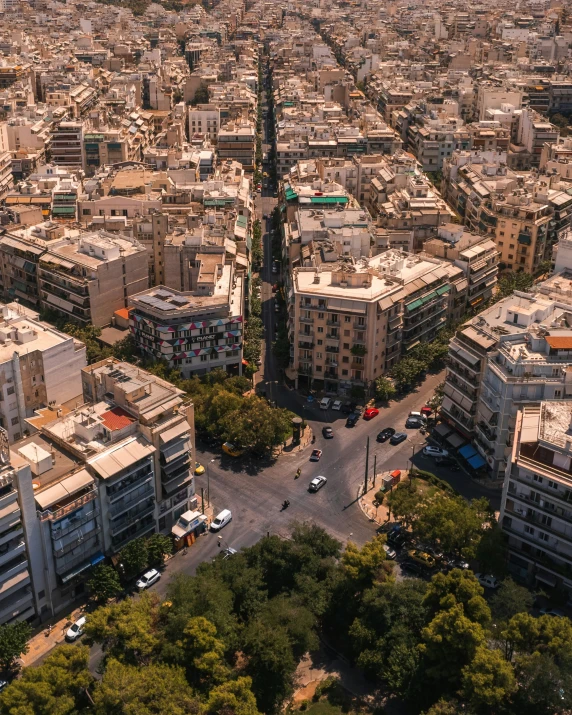 a large city with tall buildings and trees