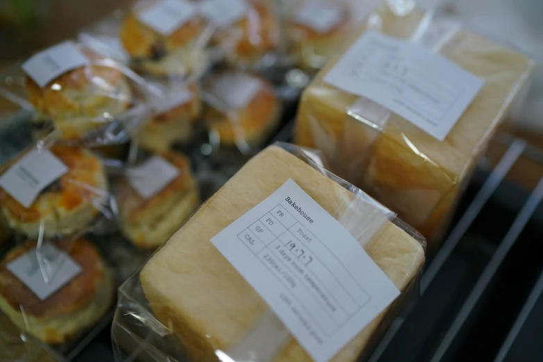 a close up of various types of bread