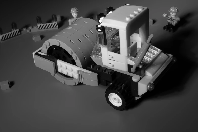 a lego work truck is assembled and ready to be played